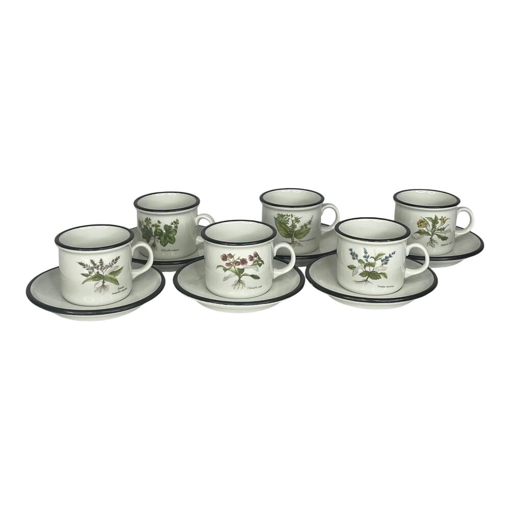Ipa Espresso Cups Saucers Italian Set (6) Demitasse Tea Botanic Garden Flowers
